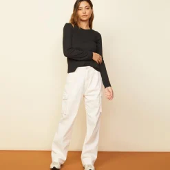 Long Sleeve*MONROW Asymmetric Long Sleeve Top BLACK