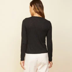 Long Sleeve*MONROW Asymmetric Long Sleeve Top BLACK