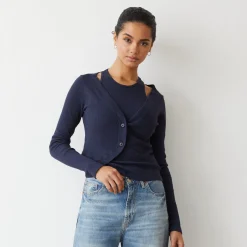 Long Sleeve*MONROW Baby Thermal Double Layer Cardi Top NEPTUNE