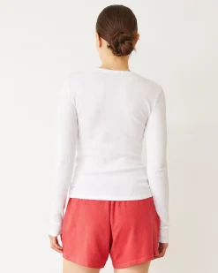 Long Sleeve*MONROW Baby Thermal Henley WHITE
