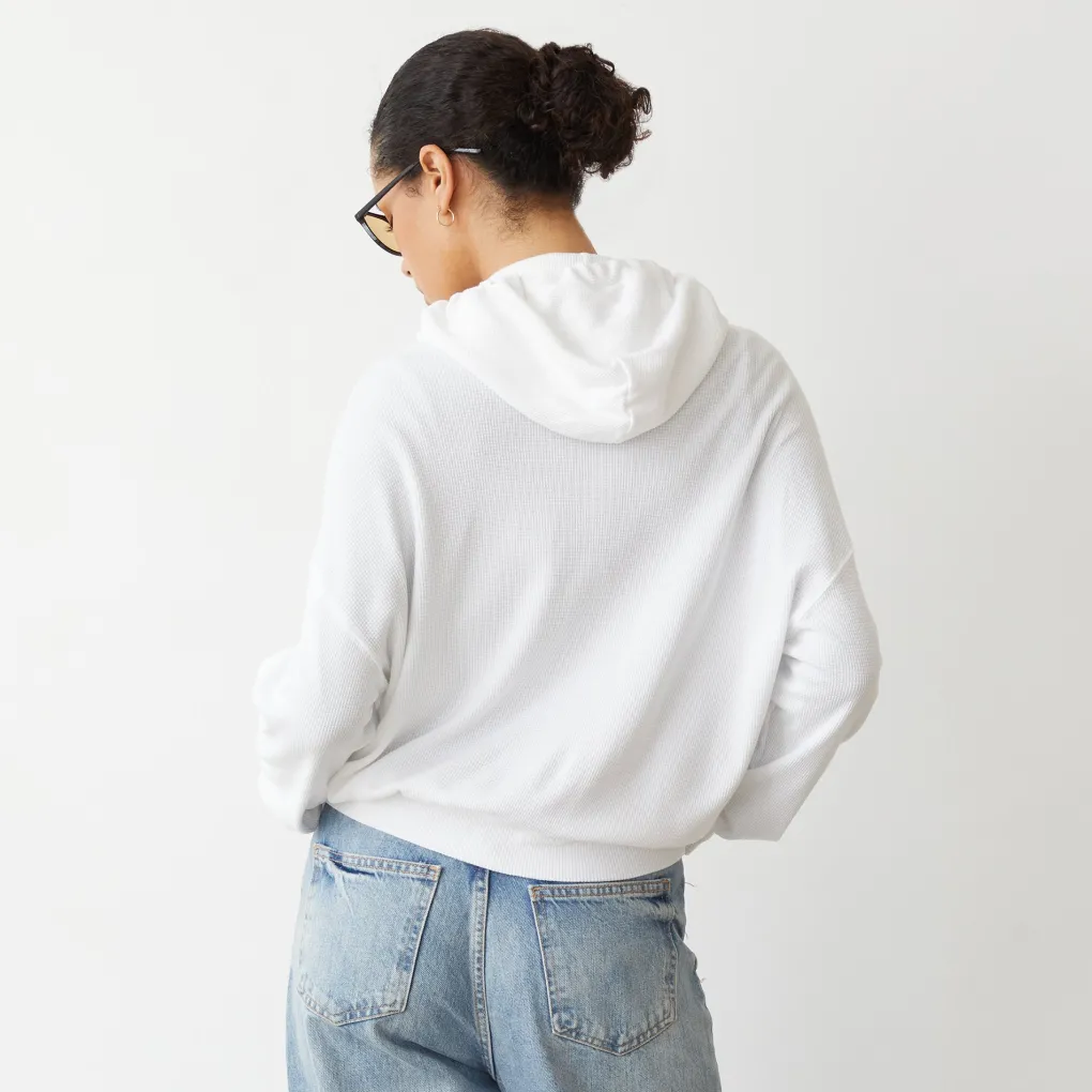 Zip-Up Hoodies*MONROW Baby Thermal Slouchy Zip Up WHITE