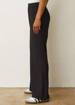 Sweats*MONROW Baby Thermal Wide Leg Pant BLACK