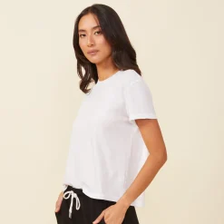 Tees*MONROW Basic Crew Neck Tee WHITE