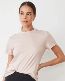 Tees*MONROW Basic Crew Neck Tee CHALKPINK