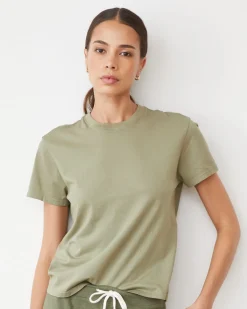 Tees*MONROW Basic Crew Neck Tee ARMY