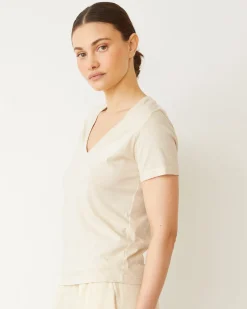 Tees*MONROW Basic V Neck NATURAL