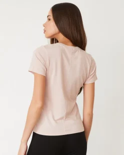 Tees*MONROW Basic V Neck CHALKPINK
