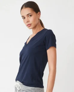 Tees*MONROW Basic V Neck BLUEBLACK