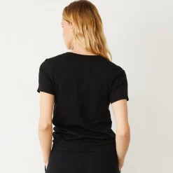 Tees*MONROW Basic V Neck Tee BLACK