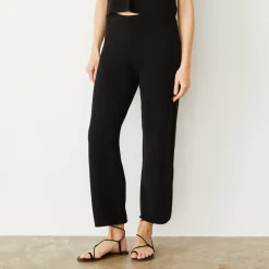 Pants*MONROW Boucle Knit Crop Pant BLACK