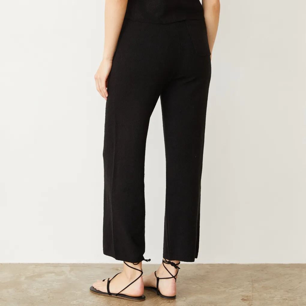 Pants*MONROW Boucle Knit Crop Pant BLACK