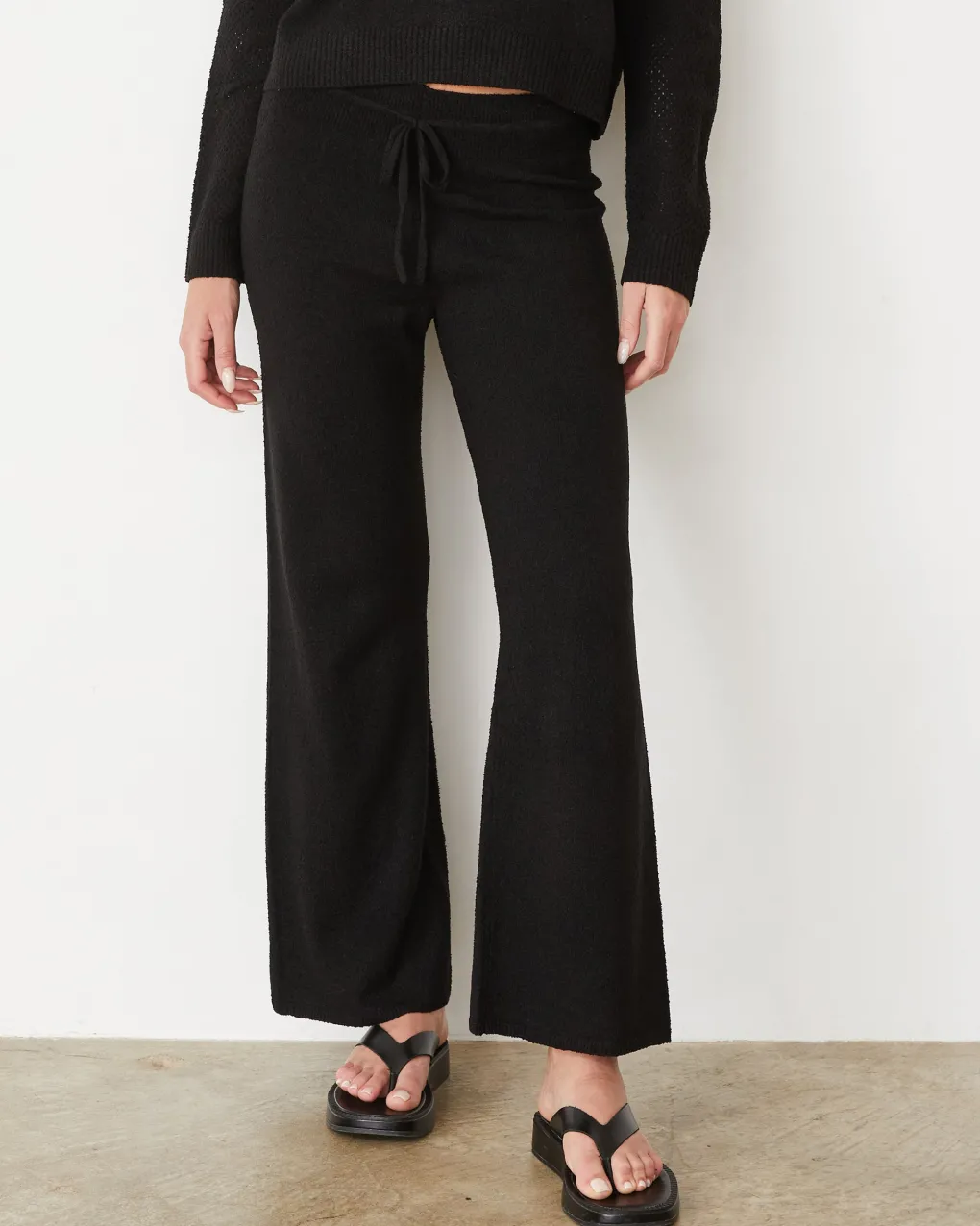 Sets|Pants*MONROW Boucle Knit Relaxed Pant BLACK