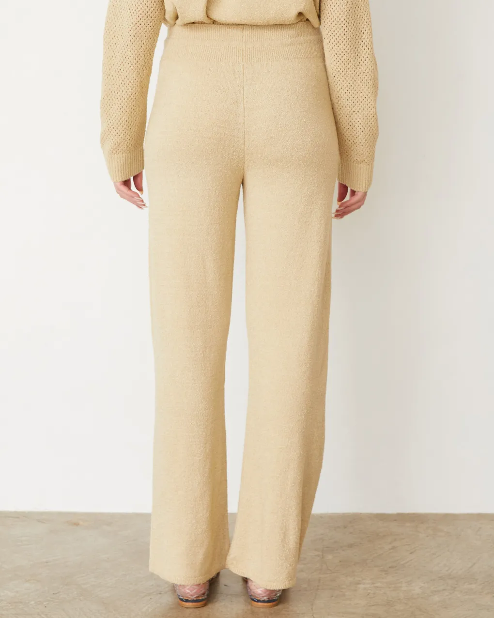 Sets|Sweats*MONROW Boucle Knit Straight Leg Pant SAND