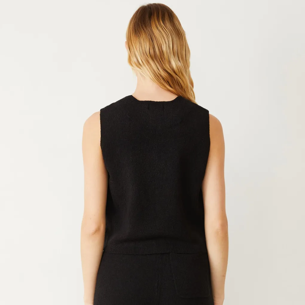 Tanks*MONROW Boucle Knit Vest BLACK