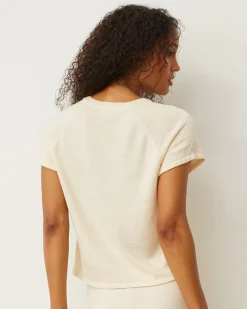 Tees*MONROW Boucle Knit V-neck CREAM
