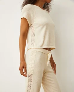 Tees*MONROW Boucle Knit V-neck CREAM