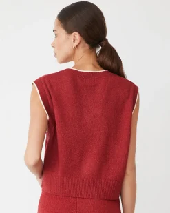 Travel Essentials|Sweaters*MONROW Boucle Knit V Neck Sweater Vest MAROON