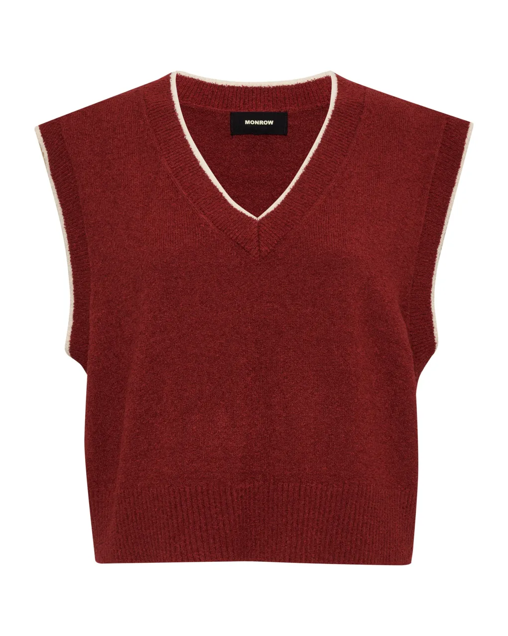 Travel Essentials|Sweaters*MONROW Boucle Knit V Neck Sweater Vest MAROON
