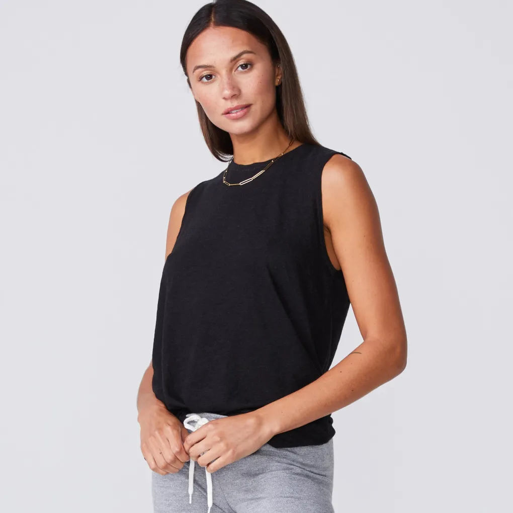 Tees|Tanks*MONROW Boyfriend Muscle Tank BLACK
