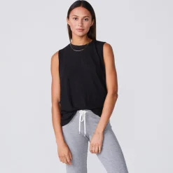 Tees|Tanks*MONROW Boyfriend Muscle Tank BLACK