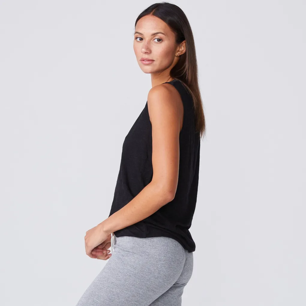 Tees|Tanks*MONROW Boyfriend Muscle Tank BLACK
