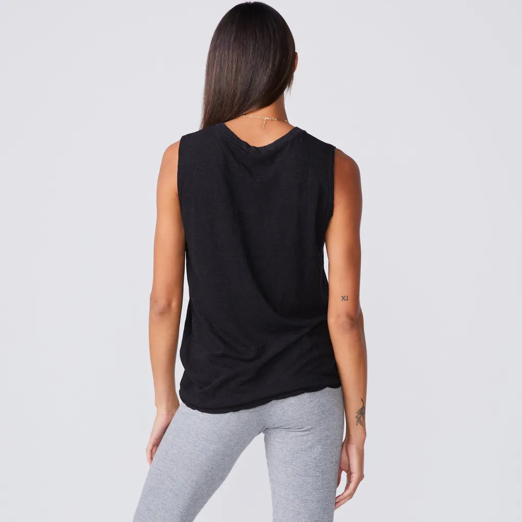 Tees|Tanks*MONROW Boyfriend Muscle Tank BLACK