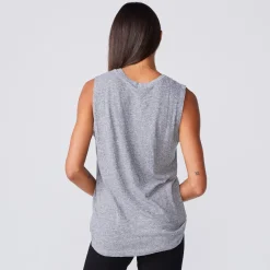 Tanks*MONROW Boyfriend Muscle Tank GRANITE