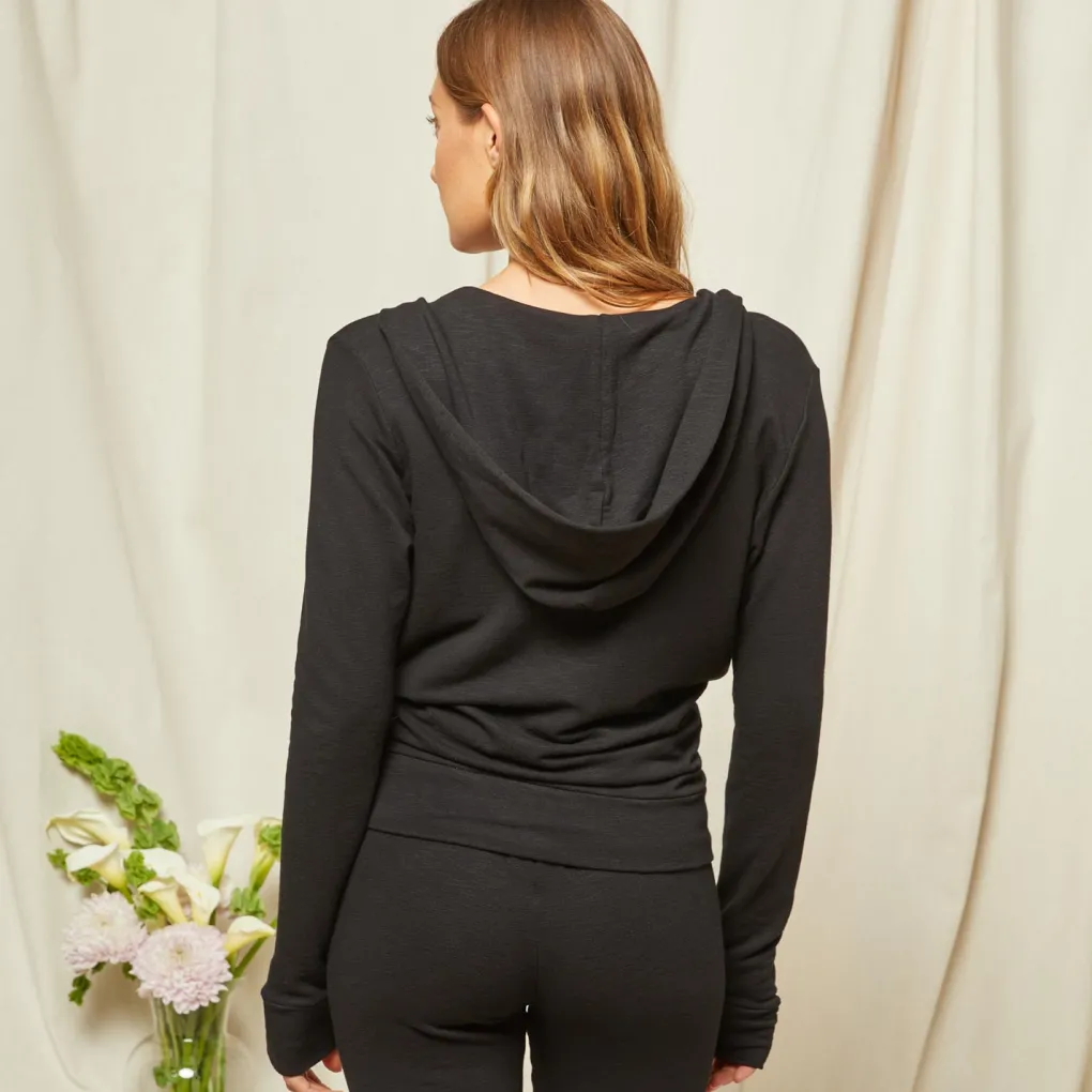 Zip-Up Hoodies*MONROW Bridal Supersoft Zip Up Hoody BLACK