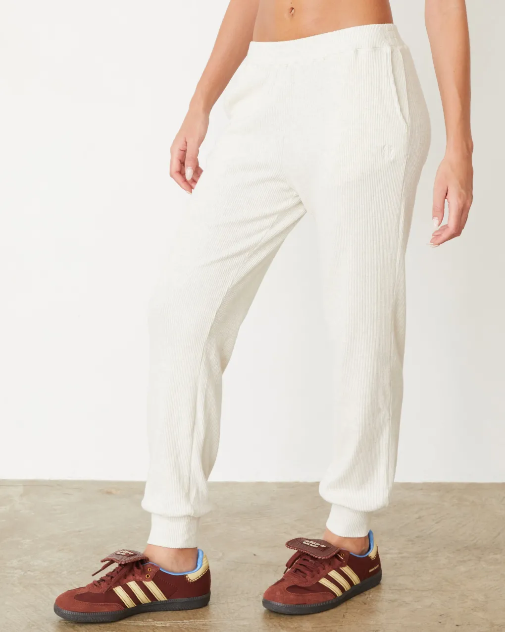 Travel Essentials|Sets*MONROW Brushed Rib Cuff Sweat NATURAL