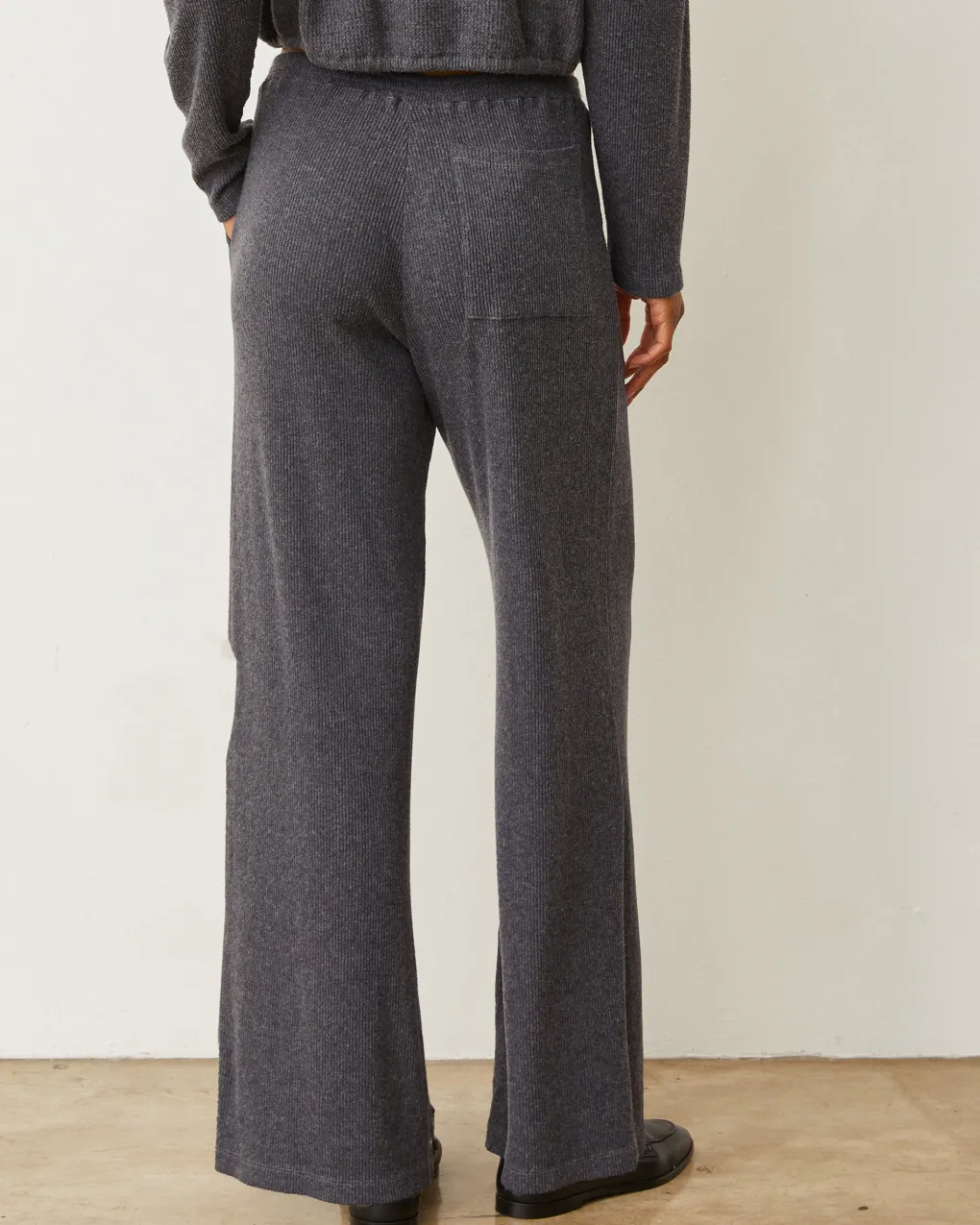Sweats*MONROW Brushed Rib Pant VINTAGEBLACK