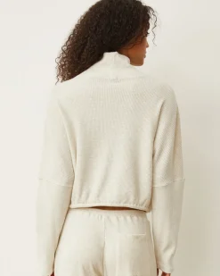 Sweatshirts*MONROW Brushed Thermal Drawcord Waist Sweatshirt ASH