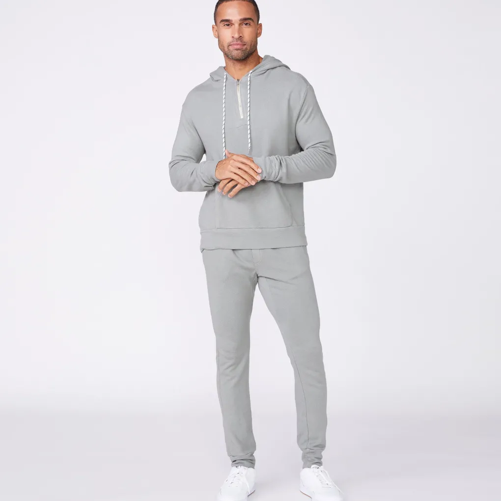 Men's Tops|Mens Sale*MONROW Bungee Cord Quarter Zip Hoody GUNMETAL
