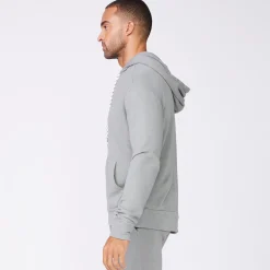 Men's Tops|Mens Sale*MONROW Bungee Cord Quarter Zip Hoody GUNMETAL