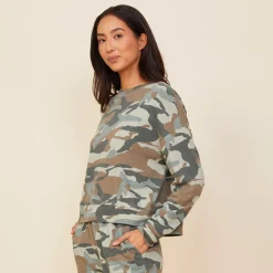 Sweatshirts*MONROW Camo Boxy Sweatshirt GREENGREY
