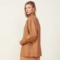 Jackets*MONROW Canvas Oversized Moto Jacket HAZELNUT