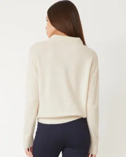 Travel Essentials|Long Sleeve*MONROW Cashmere Polo Sweater IVORY