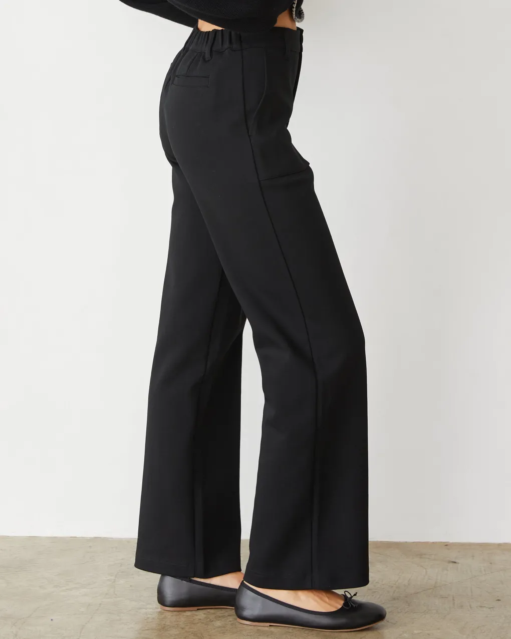 Pants*MONROW Cotton Knit Patch Pocket Pant BLACK