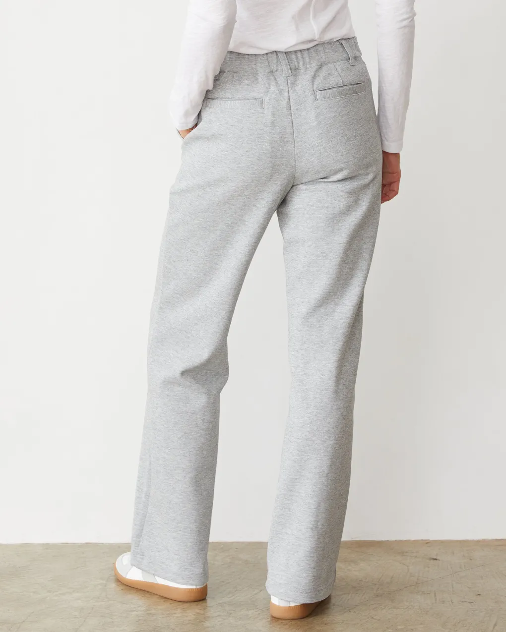 Pants*MONROW Cotton Knit Patch Pocket Pant WHITEHEATHER