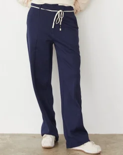 Pants*MONROW Cotton Knit Trousers DARKNAVY