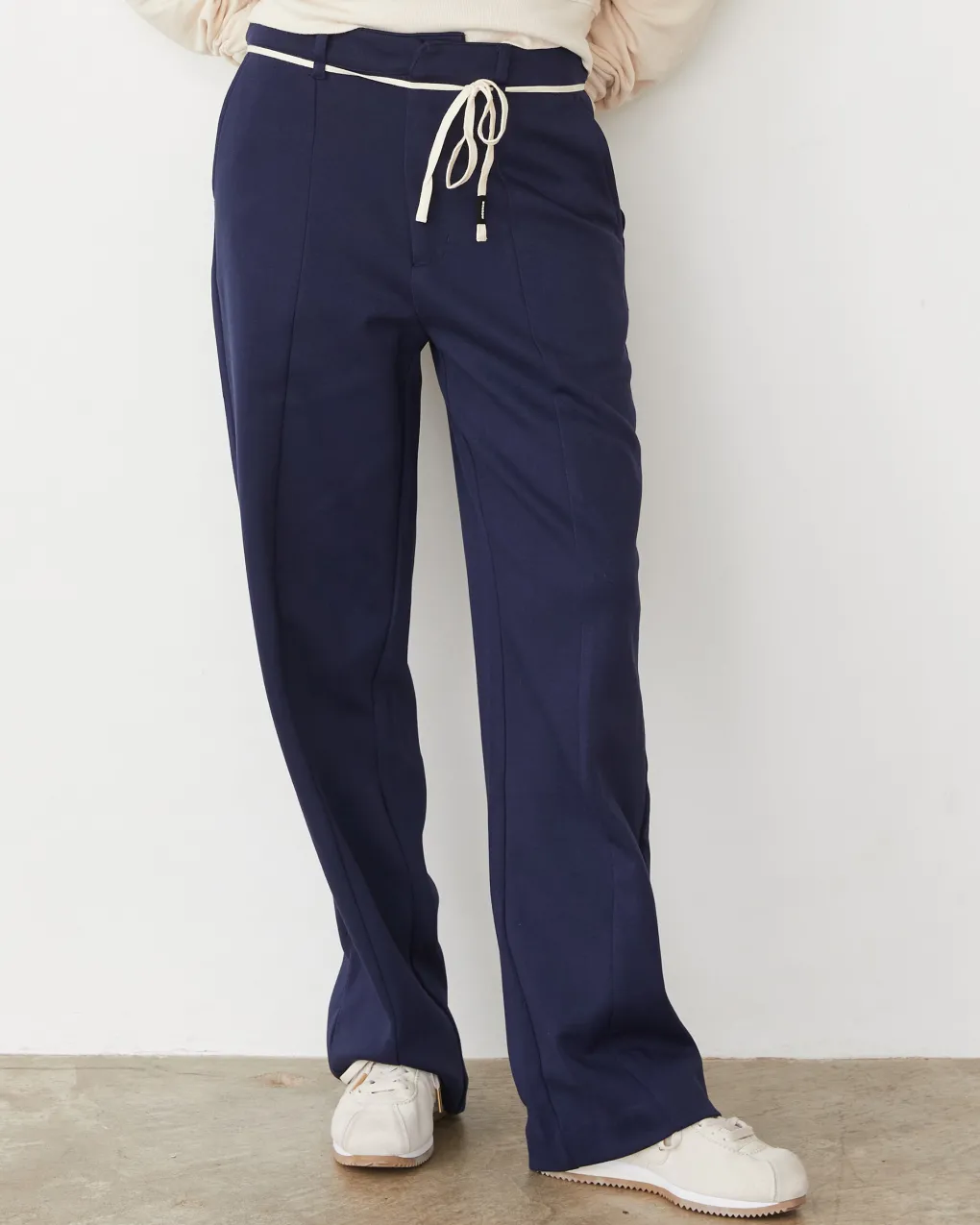 Pants*MONROW Cotton Knit Trousers DARKNAVY