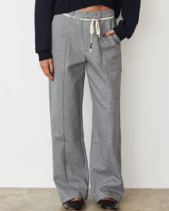 Pants*MONROW Cotton Knit Trousers DARKHEATHER