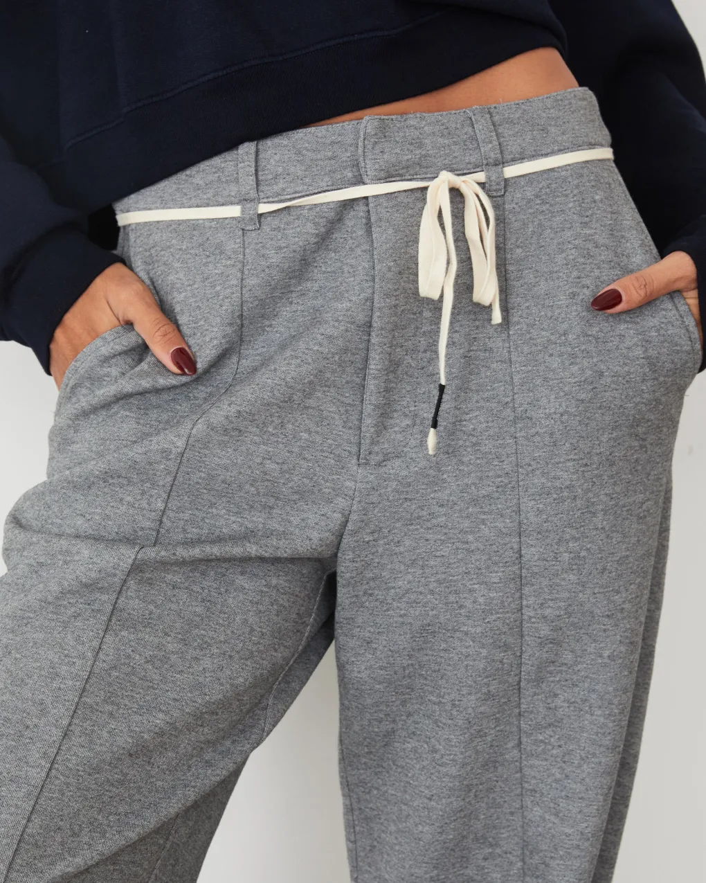Pants*MONROW Cotton Knit Trousers DARKHEATHER