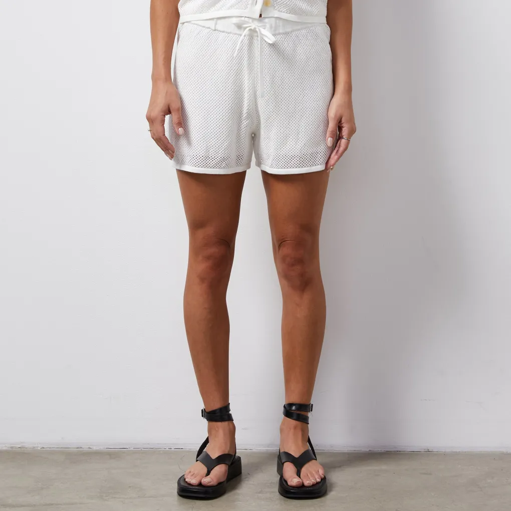 Shorts*MONROW Cotton Mesh Short IVORY