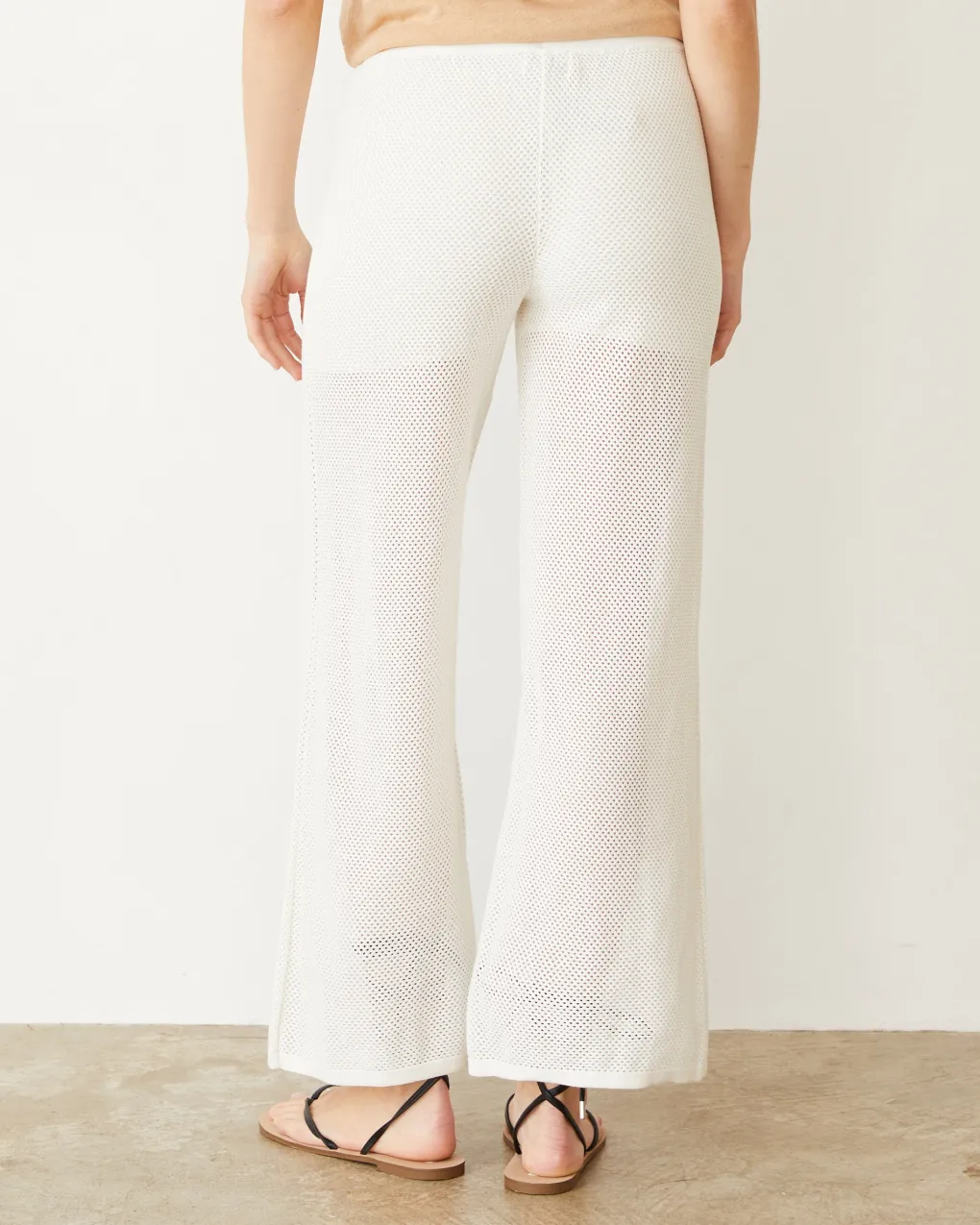 Pants*MONROW Cotton Mesh Wide Leg Pant IVORY