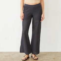 Pants*MONROW Cotton Mesh Wide Leg Pant FADEDBLACK