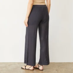 Pants*MONROW Cotton Mesh Wide Leg Pant FADEDBLACK