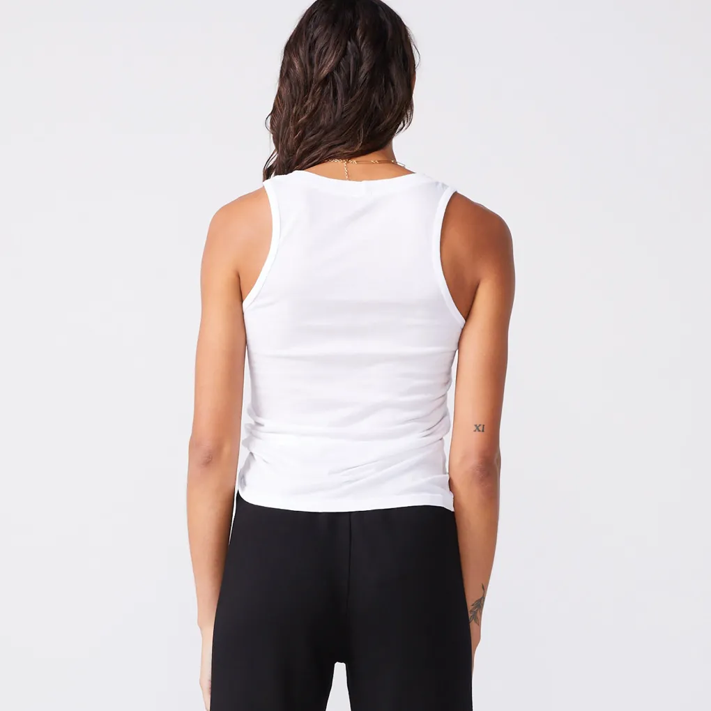 Tanks*MONROW Cotton Modal Narrow Tank - Color WHITE