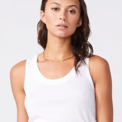 Tanks*MONROW Cotton Modal Narrow Tank - Color WHITE