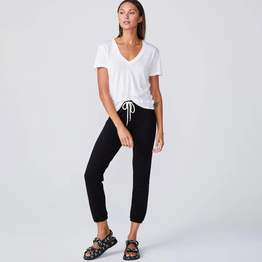 Tees*MONROW Cotton Modal Relaxed V Neck Tee - Color WHITE