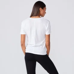 Tees*MONROW Cotton Modal Relaxed V Neck Tee - Color WHITE